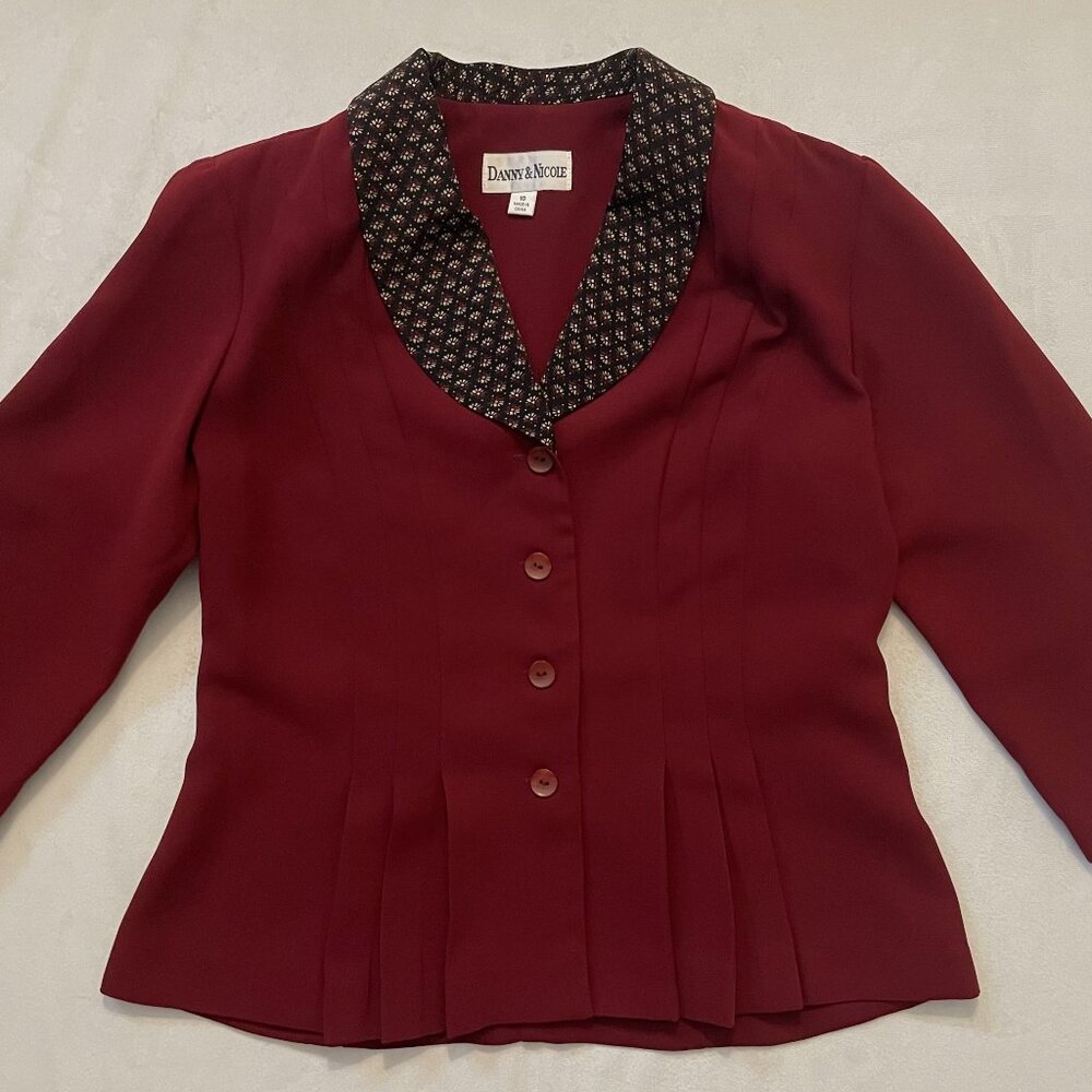 Vintage Danny & Nicole Red Pleated Jacket